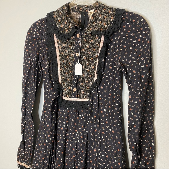 70s Gunne Sax by Jessica Cottage Core Western Dress 3 Vintage - Picture 2 of 11